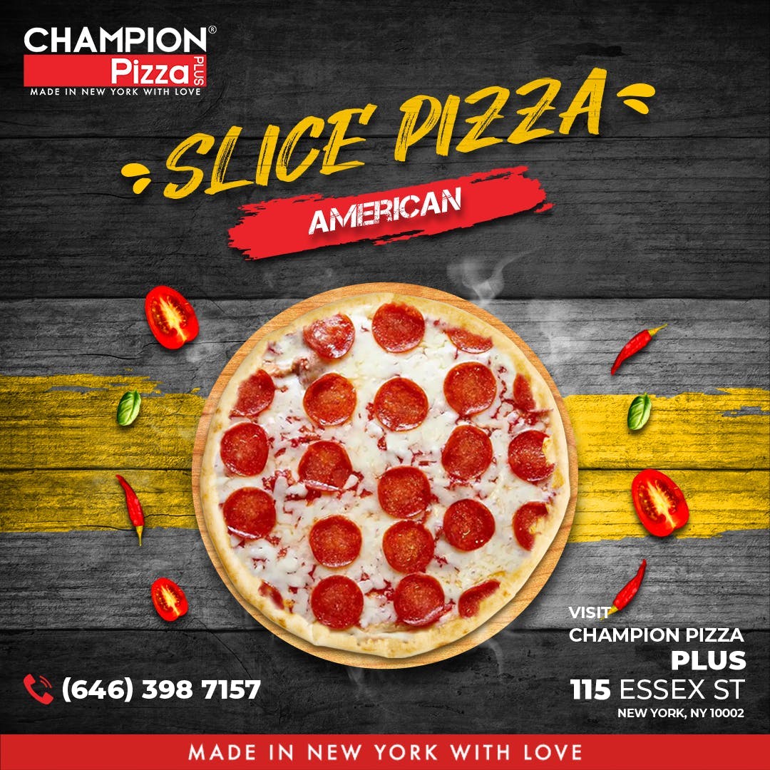 Åben mesterværk gåde Champion Pizza Plus Menu: Pizza Delivery New York, NY - Order (15% off) |  Slice