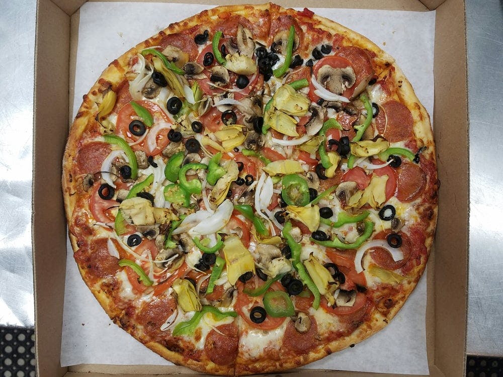 Fat Tomato Pizza Menu Harbor City, CA Order Delivery Slice