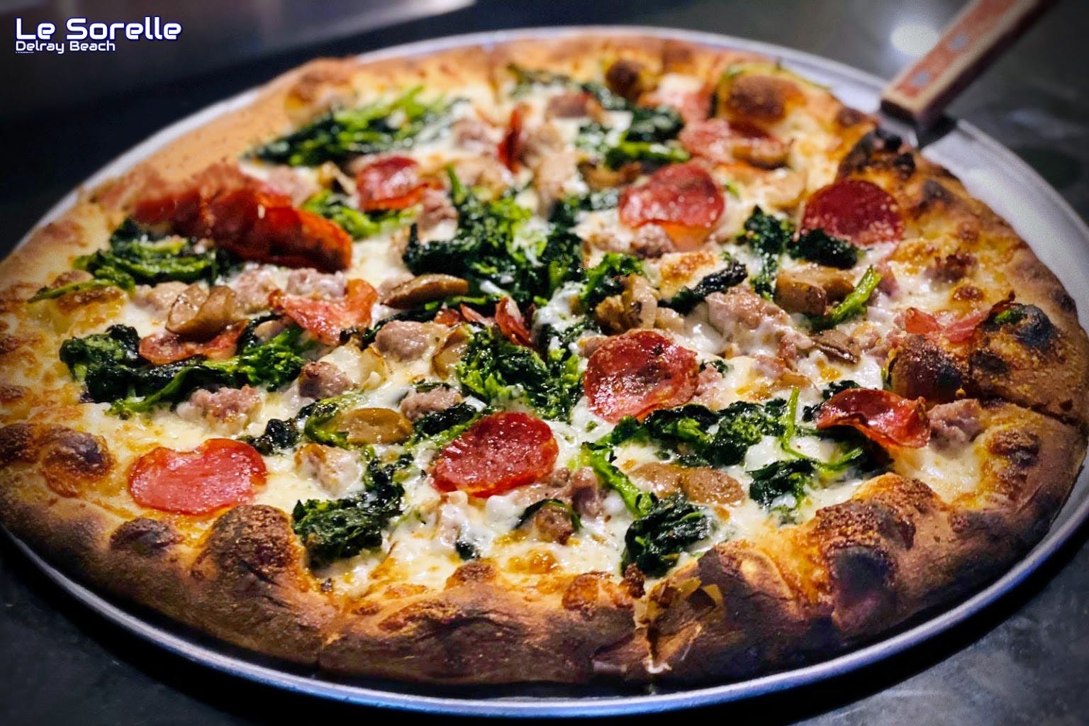 Le Sorelle Restaurant Menu Pizza Delivery Delray Beach, FL Order Slice