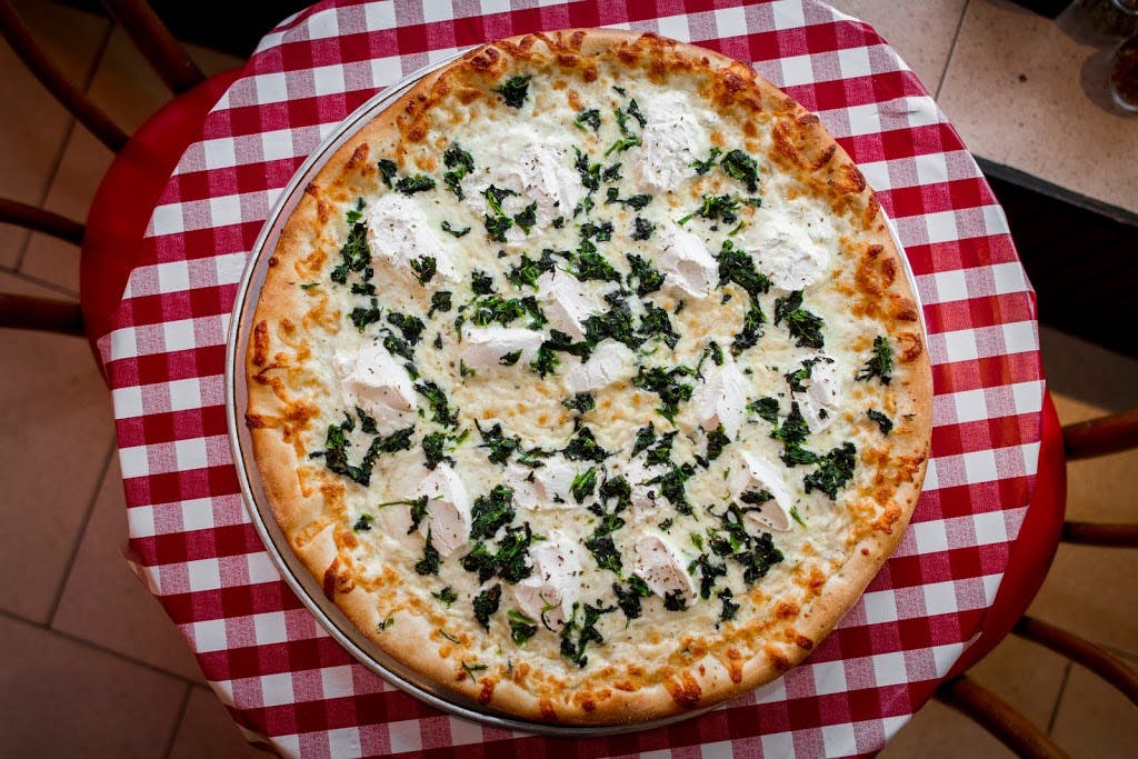 Lucas Italian Bistro Menu Easton PA Order Pizza Delivery 5   White Pizza With Spinach 