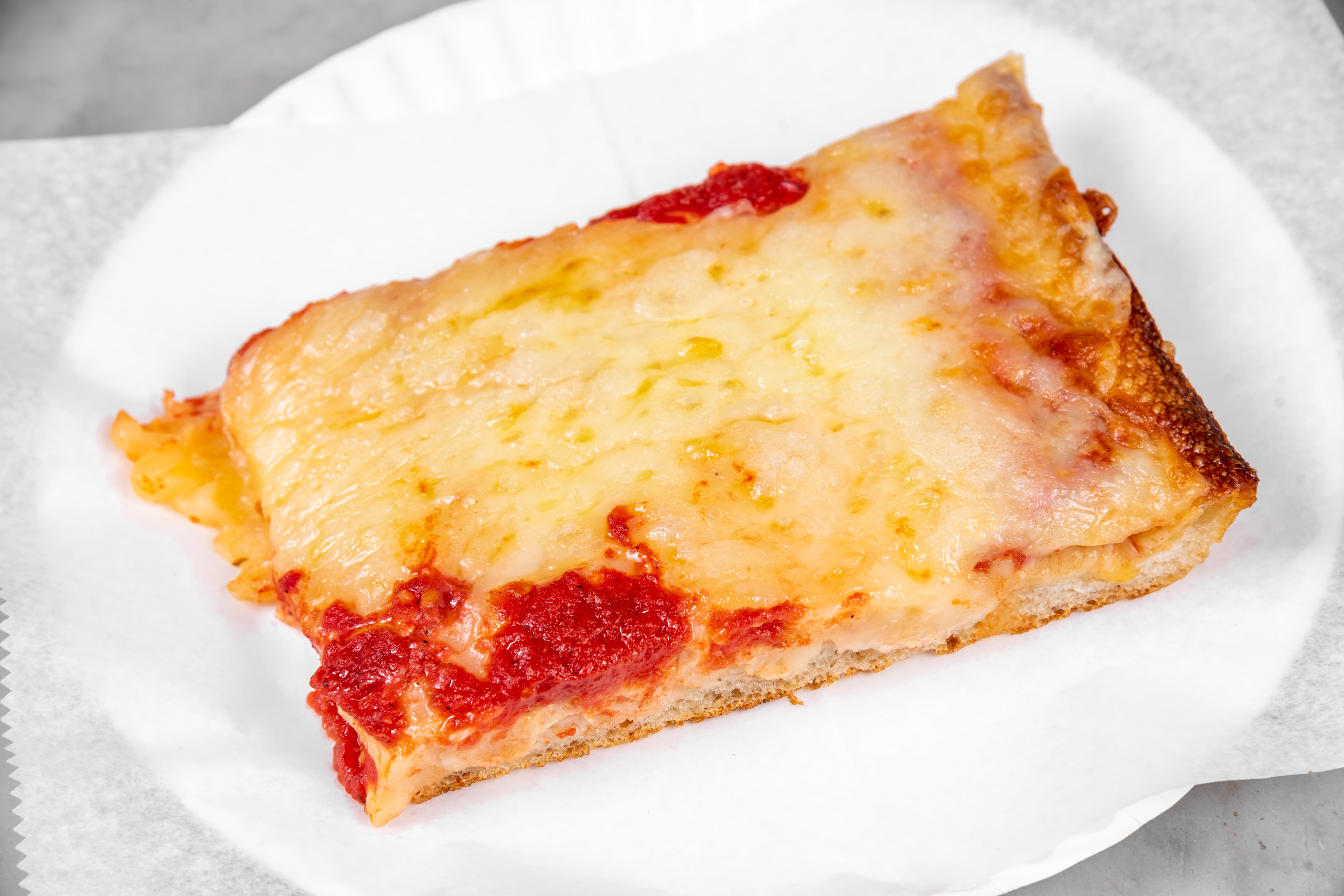 Square Cheese Pizza Slice Delicious Square Pizza Topped With Melted