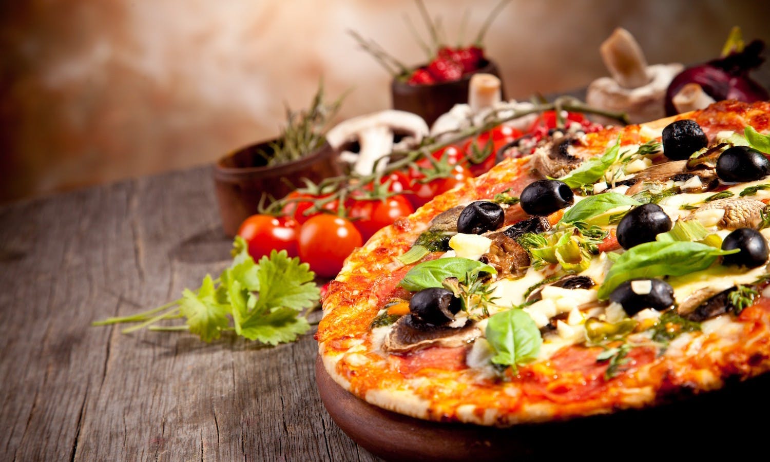 Fresh pizza from Lamppost Pizza